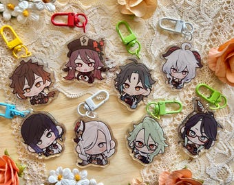 Kaufen Sie 2, erhalten Sie 1 gratis !!! Genshin Auswirkungen Liyue Charakter Schlüsselanhänger