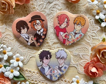 BL herzförmige Schiff Anstecker aus Weißblech Anstecker (soukoku, shiguiang, mitsukou)