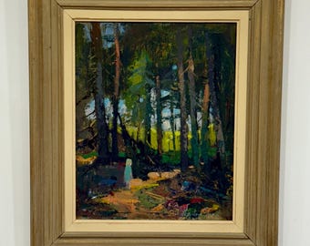 Swedish oil painting Carsten Ström (1913-1995) ,Original,Vintage Mid -Century,Signed.