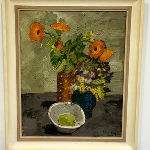 Swedish oil painting, Eric Cederberg(1897–1984),Still life,Höstblommor (Autumn flowers).