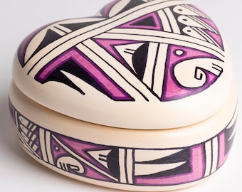 Pueblo-Inspired Heart-Shaped Jewelry Box