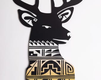 Native American Pueblo-Influenced Metal Deer Wall Key Holder