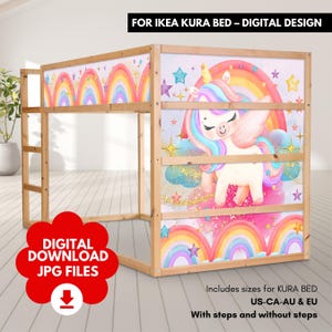 Digital IKEA KURA Bed Decals Rainbow | Printable Stickers for Kura Bunk Bed | DIY Wrap | Instant Download | Printable decorations Kura bed