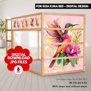 Digital IKEA KURA Bed Decals Bird | Printable Stickers for Kura Bunk Bed | DIY Wrap | Instant Download | Printable decorations Kura bed