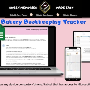 Bakery Bookkeeping Spreadsheet | Excel Template | Financial Tracker | Small Business Accounting