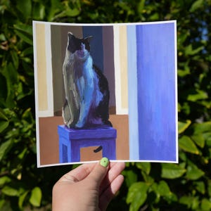 Blue Cat - 8&quot;x8&quot; Fine Art Print