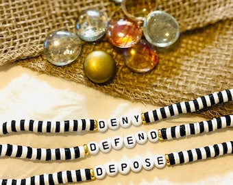 PACK OF THREE - Deny Defend Depose Friendship Bracelets - Custom Color