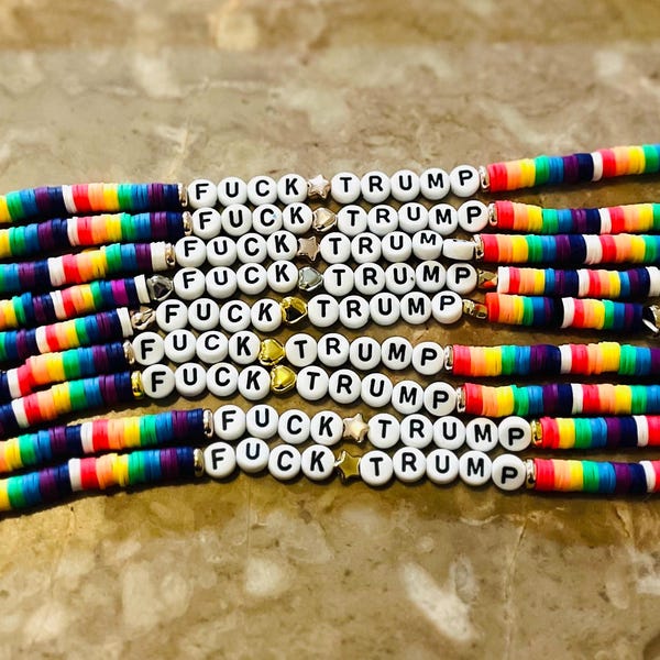 Fuck Trump, FDT, Not My President - Custom Colors & Size - Dissent Clay Bead Bracelet