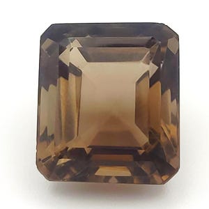24.70ct Emerald Cut Faceted Smoky Quartz Cabochon – Elegant Gemstone for Jewelry (18mm x 15mm x 12mm)