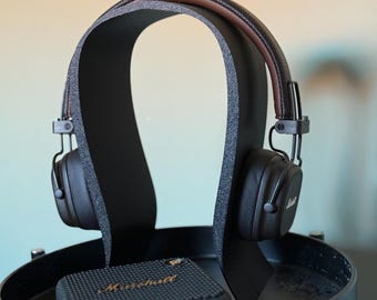 Minimalist Curved Headphone Stand - Sleek Matte Modern Functional compatible with most headphone brands