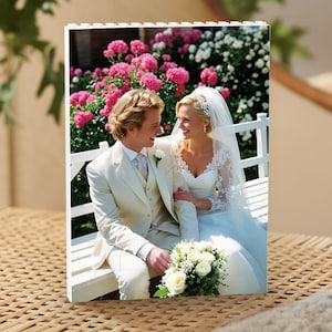 Custom Photo Puzzle – Personalised Building Brick Picture | Unique Gift for Him, Her, Family or Friends | Desk Decor Keepsake