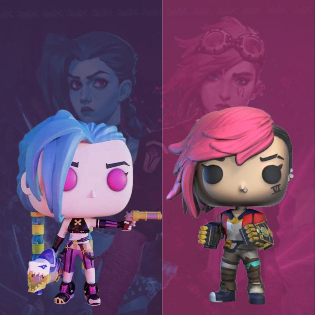 Arcane Set Jinx & Vi Funko Pop Figure, League of Legends Arcane Set Jinx & Vi Funko Pop Figure, League of Legends