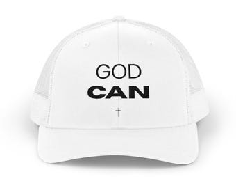 Christian Trucker Hat, GOD CAN Hat, Faith Based Cap, Inspirational Christian Gift, Multiple Colors Available