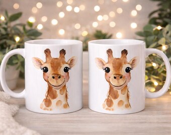 Baby Giraffe Mug | Watercolor Nursery Animal Coffee Cup