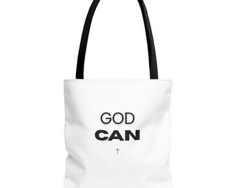 Christian Tote Bag, Faith Based Gift for Women, Inspirational Christian Bag, GOD CAN Tote, Religious Gift