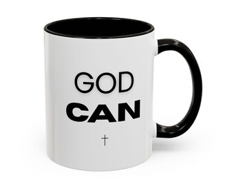 Christian Encouragement Mug, Faith Based Coffee Mug, Religious Gift for Women, Inspirational Christian Mug, GOD CAN Mug