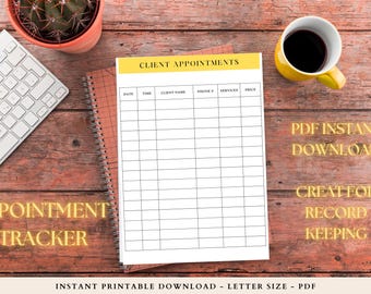 Client Appointment Tracker | Editable Canva Scheduler | Printable PDF Planner for Notaries & Small Businesses