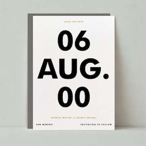 Papierloze post aanpasbare bruiloft-save-the-date-sjabloon | Gedurfd en typografisch, modern | Datum, bericht, aankondiging | Direct downloaden