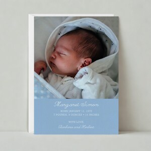 Papierlose Post Anpassbare Geburtsanzeige Kartenvorlage | Babyparty, Foto, schlicht, blau, Foto | Sofort Download