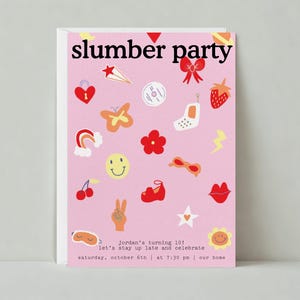Invitación para fiesta de cumpleaños infantil / Boho, ecléctica / Cara sonriente, mariposas / Plantilla personalizable para publicación sin papel / Descarga instantánea