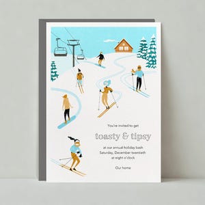 Paperless Post Customizable Winter Party Invitation Template | Retro, Illustrative | Holiday, Snow | Instant Download