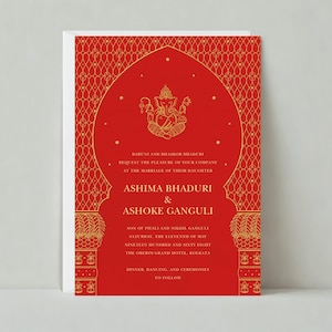 Paperless Post Anpassbare Hochzeitseinladung Vorlage | Boho | Indische Hochzeit, Luxus, Vinayaka, Ganesha | Sofort Download