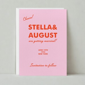Plantilla personalizable para guardar la fecha de boda sin papel / Negrita y tipográfica, retro / Escritura, estilo retro / Descarga instantánea