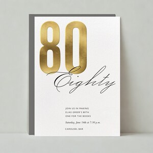 Plantilla de invitación de fiesta de cumpleaños personalizable sin papel / Audaz y tipográfica, moderna / Cumpleaños importante / Descarga instantánea