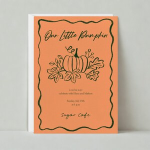 Paperless Post Anpassbare Babypartyeinladungsvorlage | Boho, Illustrativ | Illustration, Kürbis | Sofort Download