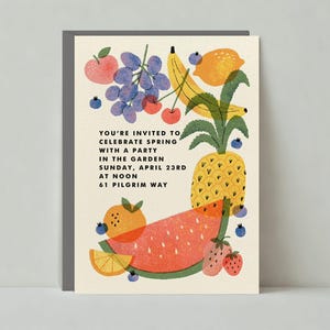 Plantilla de invitación a fiesta personalizable sin papel / Entretenimiento de primavera, entretenimiento de verano / Descarga instantánea