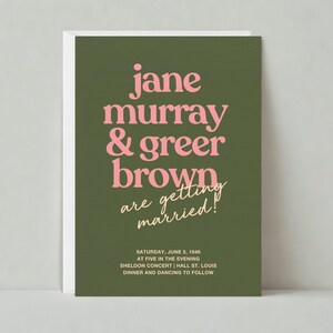 Huwelijksuitnodiging | Vet en typografisch | Minimale, grote tekst | Papierloze aanpasbare postsjabloon | Direct downloaden