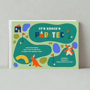 Modello di invito per feste con attività personalizzabili senza carta / Sport, compleanno per bambini, golf, dinosauri, giochi di parole / Download immediato