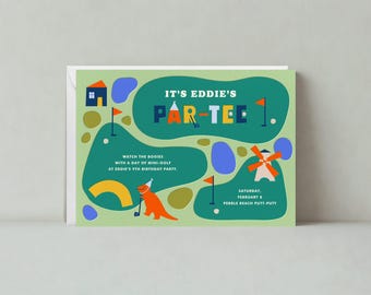 Paperless Post Customizable Activities Party Invitation Template | Sports, Kids Birthday, Golfing, Dino, Dinosaurs, Puns | Instant Download