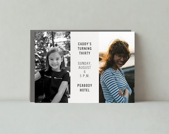 Milestone Birthday Party Invitation | Modern | Birthday, Two Photo, Photo |Paperless Post Customizable Template | Instant Download