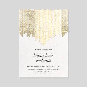 Happy Hour-uitnodiging | Modern, abstract, klassiek en elegant, formeel | Kralen | Aanpasbare sjabloon voor papierloze post | Direct downloaden