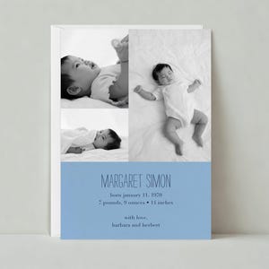 Papierlose Post Anpassbare Geburtsanzeige Kartenvorlage | Babyparty, einfach, Fotogalerien | Sofort Download