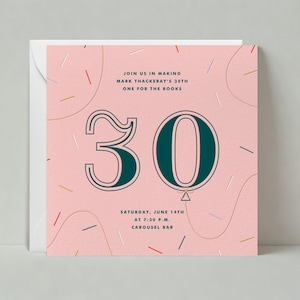 Paperless Post Anpassbare Meilenstein Geburtstagsparty Einladung Vorlage | mutig und typografisch | 30er, Luftballon, Konfetti | Sofort Download