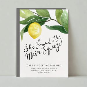 Plantilla de invitación de despedida de soltera personalizable sin papel / Audaz y tipográfica, ilustrativa / Cítrica / Descarga instantánea