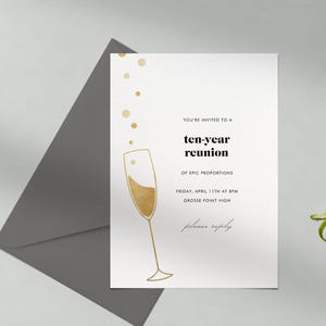 Plantilla de invitación para fiesta personalizable sin papel / Cóctel, happy hour / Descarga instantánea