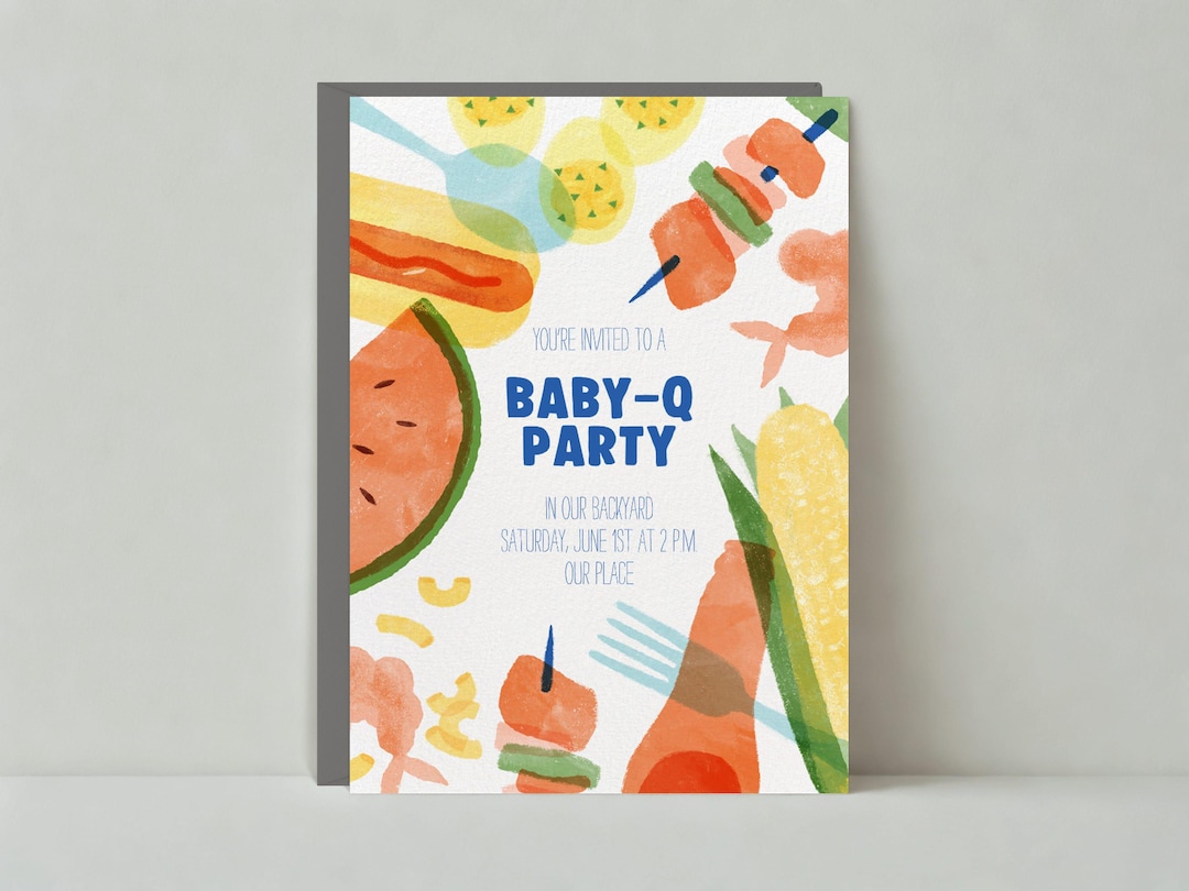 Barbecue and Picnic Party Invitation Template | Illustrative | Baby ...