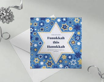 Paperless Post Customizable Hanukkah Party Invitation Template | Art, Jewish, Star Of David, Star, White, Gold | Instant Download