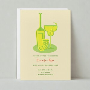 Plantilla de invitación para fiesta del Cinco de Mayo personalizable sin papel / Ilustrativa / Despedida de soltera, Entretenimiento de verano / Descarga instantánea