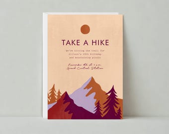 Birthday Party Invitation | Illustrative, Rustic | Pine Forests |Paperless Post Customizable Template | Instant Download