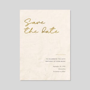 Plantilla personalizable para guardar la fecha de cumpleaños sin papel / Negrita y tipográfica, simple y minimalista / Escritura elegante / Descarga instantánea