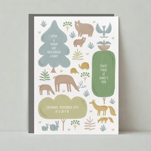 Paperless Post Anpassbare Babypartyeinladungsvorlage | Waldtiere, Waldtiere, Waldtiere | Sofort Download