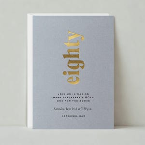 Plantilla de invitación para fiesta de cumpleaños personalizable sin papel / Audaz y tipográfica, simple y minimalista / Descarga instantánea