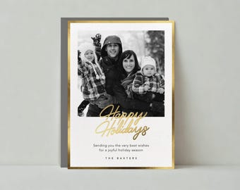 Paperless Post Customizable Holiday Card Template | Bold And Typographic, Simple And Minimal | Holidays, Photo, Script | Instant Download