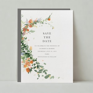 Modelo de festa de casamento | Ilustrativo, Rústico | Verde, Aquarela, Flor | Download instantâneo, Personalizável | Postagem sem papel