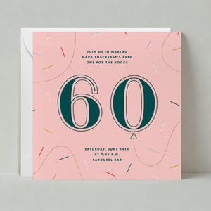 Paperless Post Anpassbare Meilenstein Geburtstagsparty Einladung Vorlage | mutig und typografisch | Konfetti, Luftballon, 60er | Sofort Download