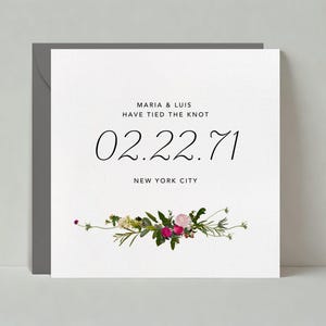 Plantilla de tarjeta de anuncio de boda personalizable sin papel / Negrita y tipográfica, vintage, retro / / Descarga instantánea